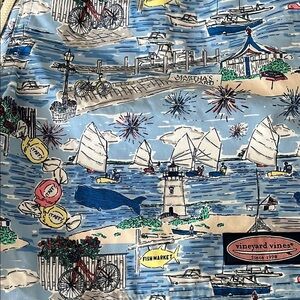 Vineyard Vines Coastal Scene Shorts - Blue and Multicolor